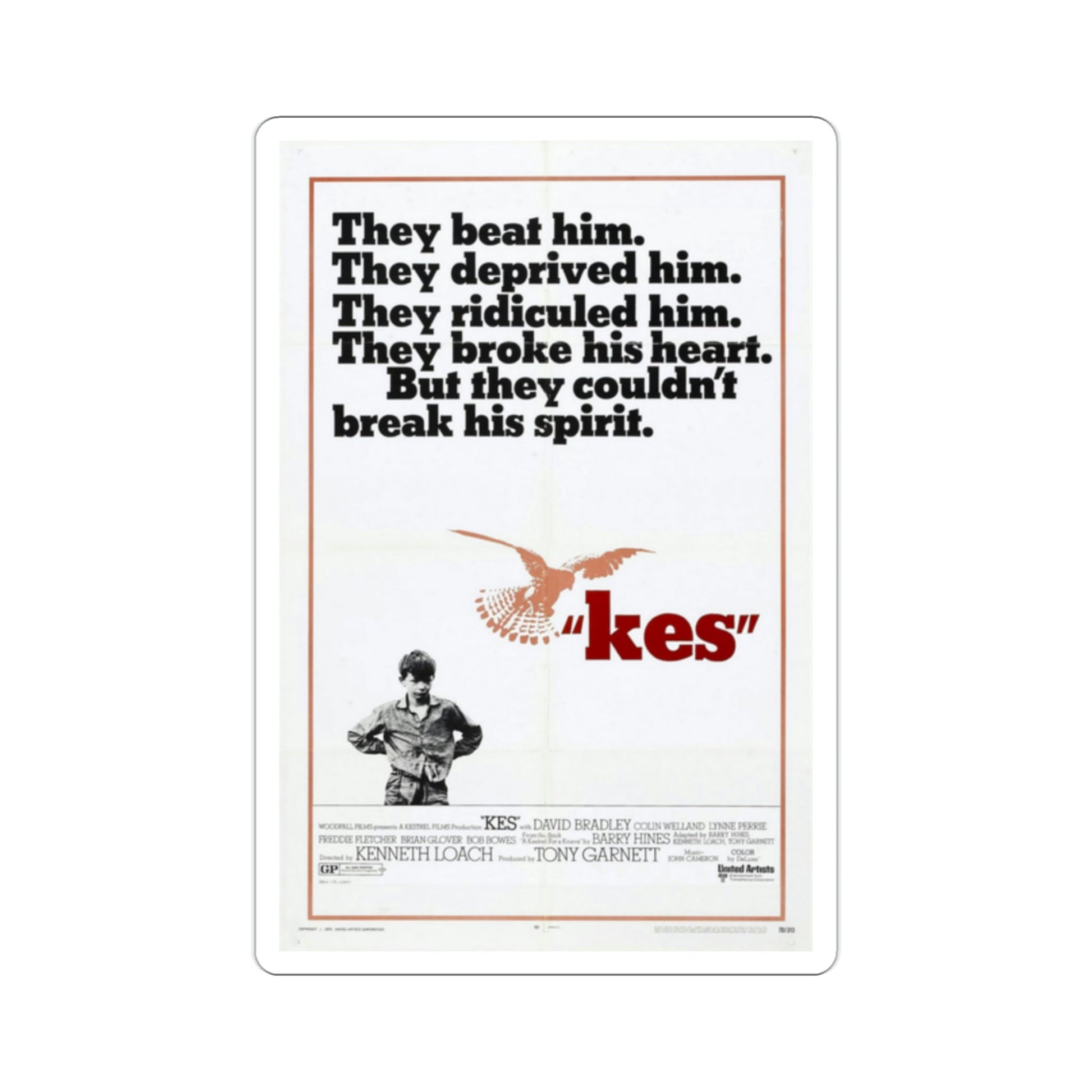 Kes 1970 Movie Poster STICKER Vinyl Die-Cut Decal-2 Inch-The Sticker Space