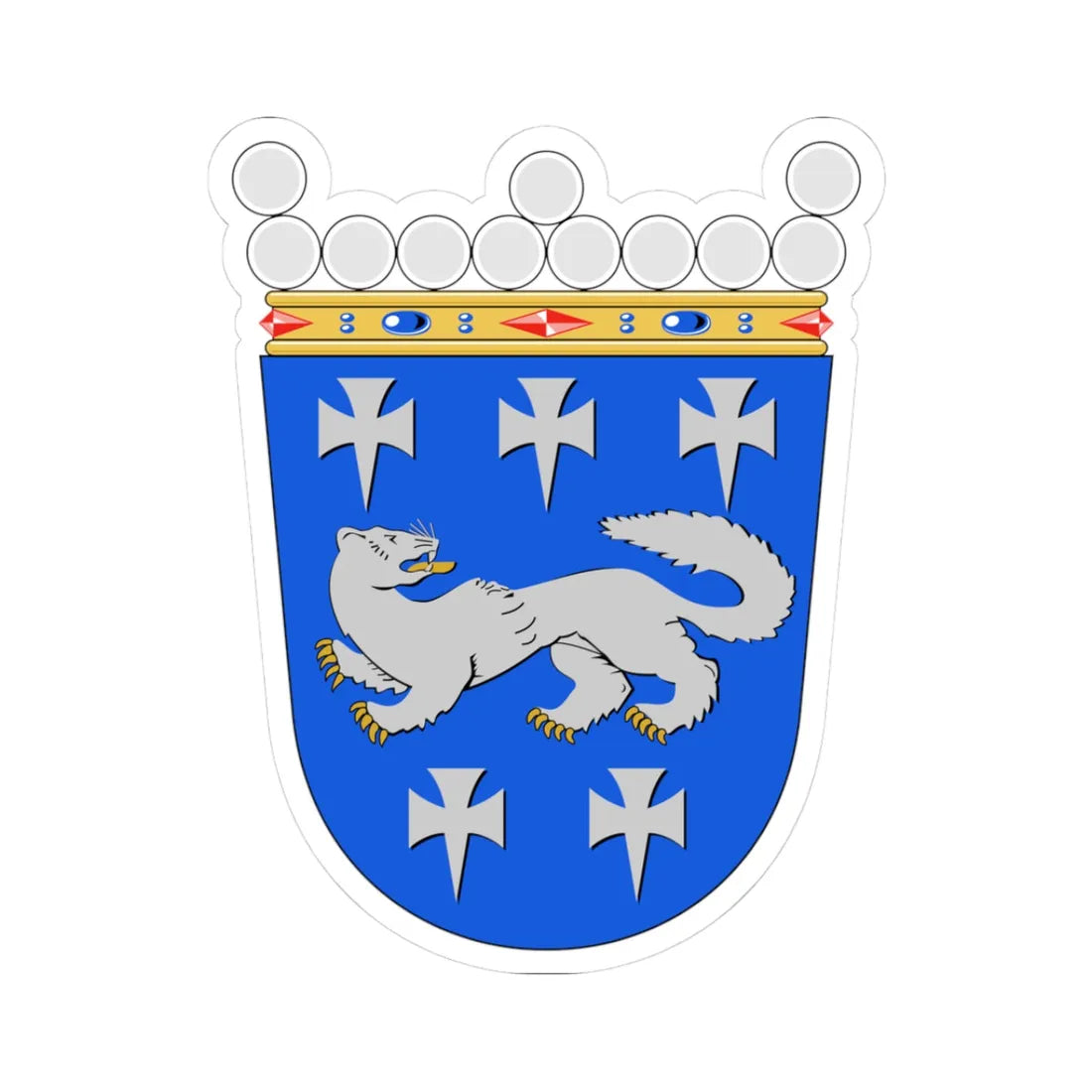 Keski-Pohjanmaa.vaakuna (Finland) (Coat of Arms) STICKER Vinyl Kiss-Cut Decal 3 Inch White - The Sticker Space