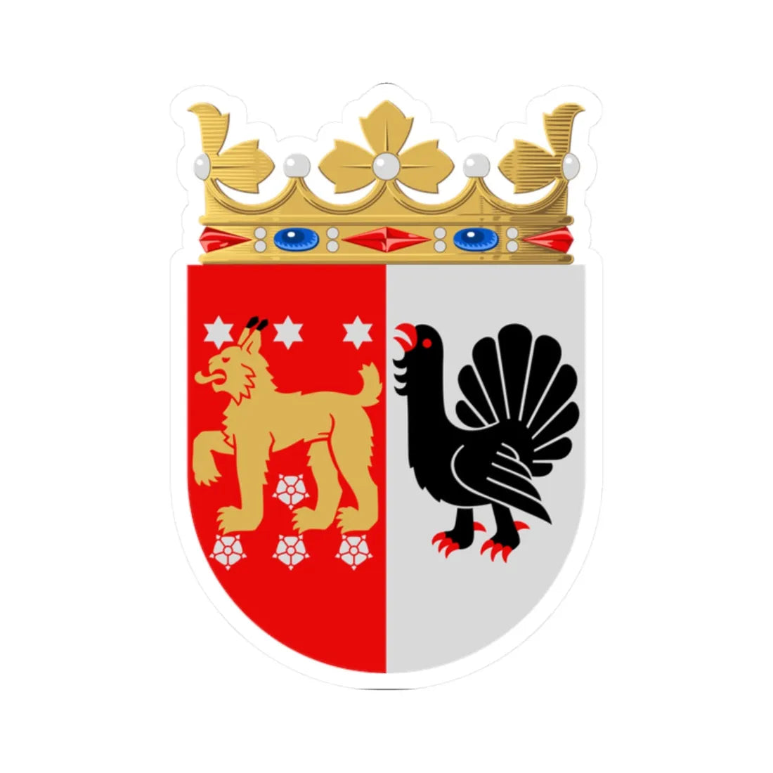 Keski-Suomen lääni.vaakuna (Finland) (Coat of Arms) STICKER Vinyl Kiss-Cut Decal 2 Inch White - The Sticker Space