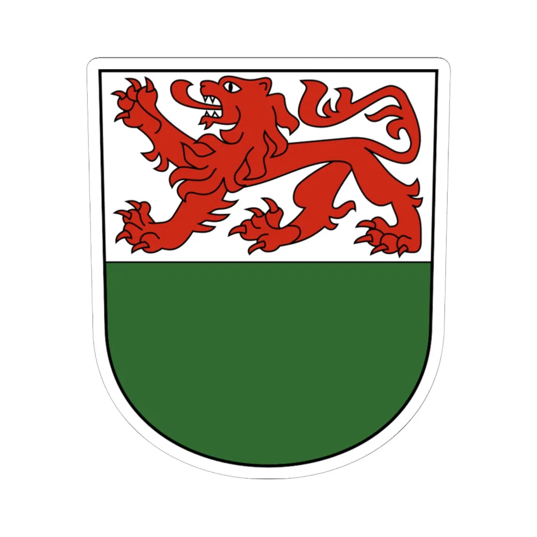 Kesswil-blazon (Switzerland) (Coat of Arms) STICKER Vinyl Kiss-Cut Decal 6 Inch White - The Sticker Space