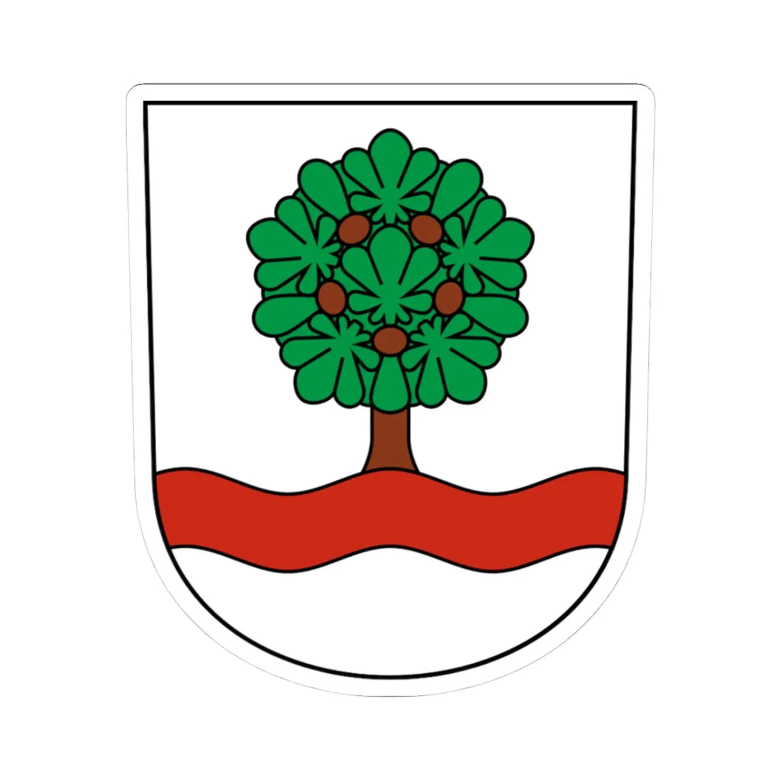 Kestenholz-blazon (Switzerland) (Coat of Arms) STICKER Vinyl Kiss-Cut Decal 3 Inch White - The Sticker Space