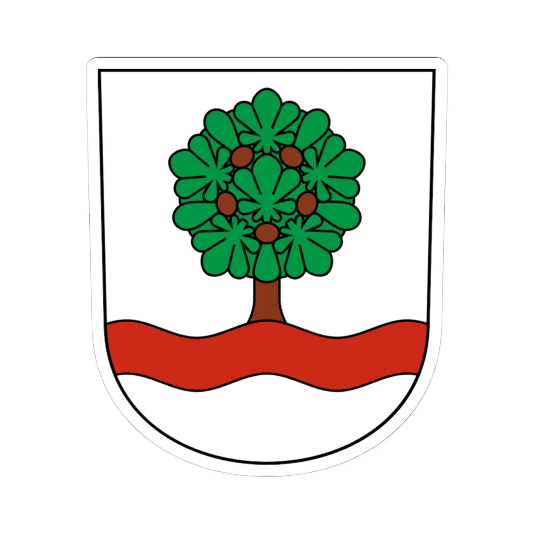 Kestenholz-blazon (Switzerland) (Coat of Arms) STICKER Vinyl Kiss-Cut Decal 4 Inch White - The Sticker Space