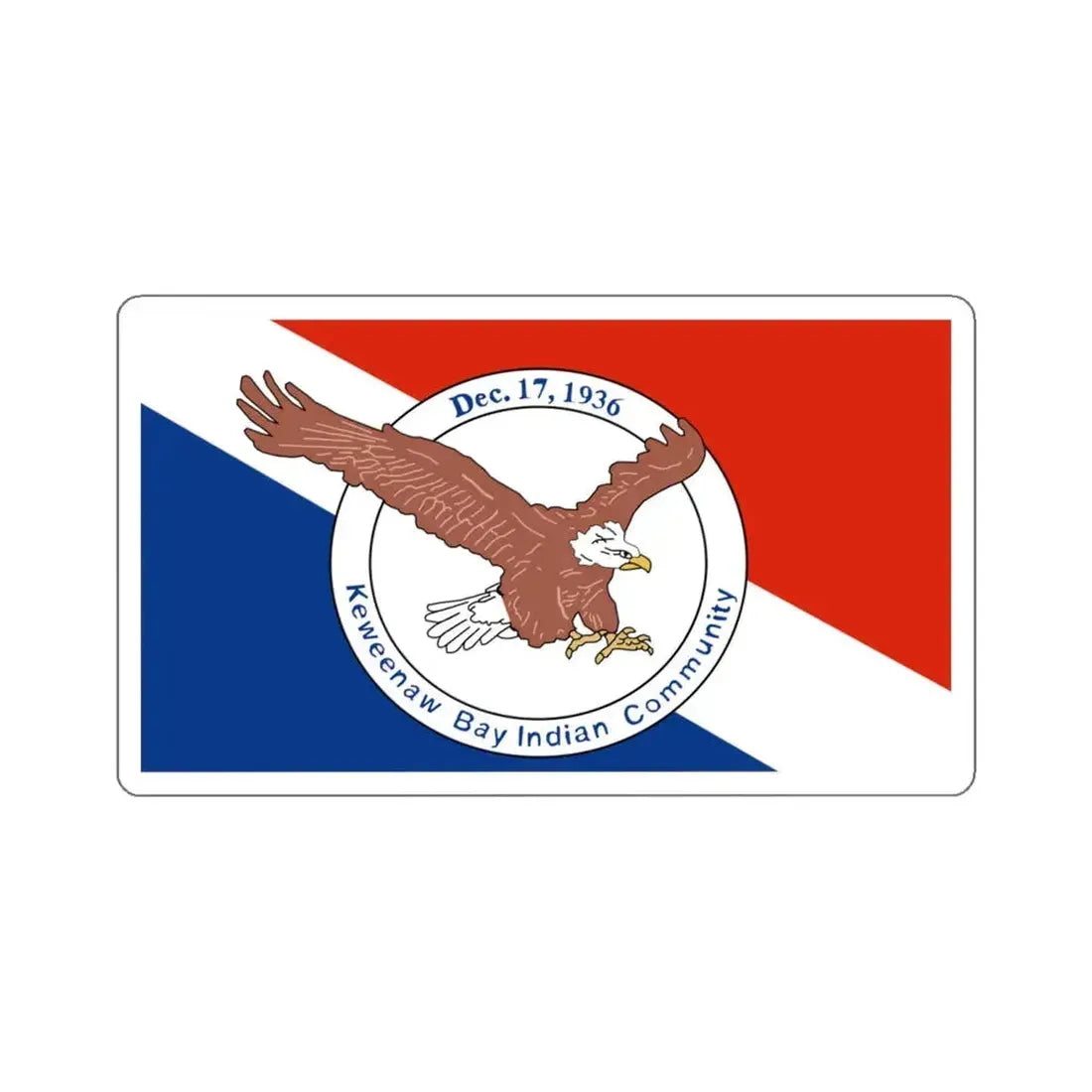 Keweenaw Bay Indian Community L'Anse Indian Reservation Flag STICKER Vinyl Die-Cut Decal 6 Inch - The Sticker Space