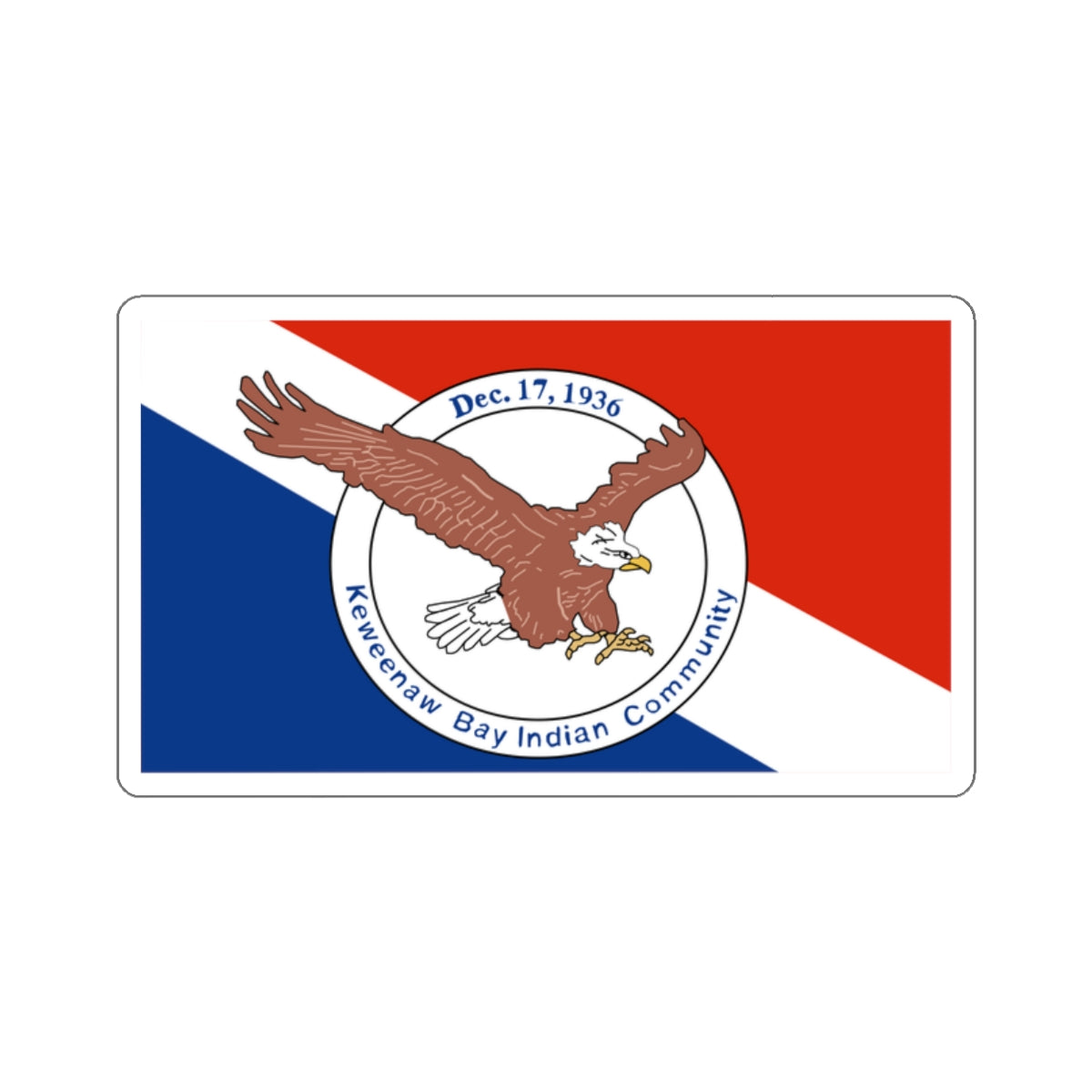 Keweenaw Bay Indian Community L'Anse Indian Reservation Flag STICKER V ...