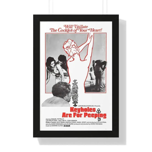 KEYHOLES ARE FOR PEEPING 1972 - Framed Movie Poster 16″ x 24″ Black - The Sticker Space