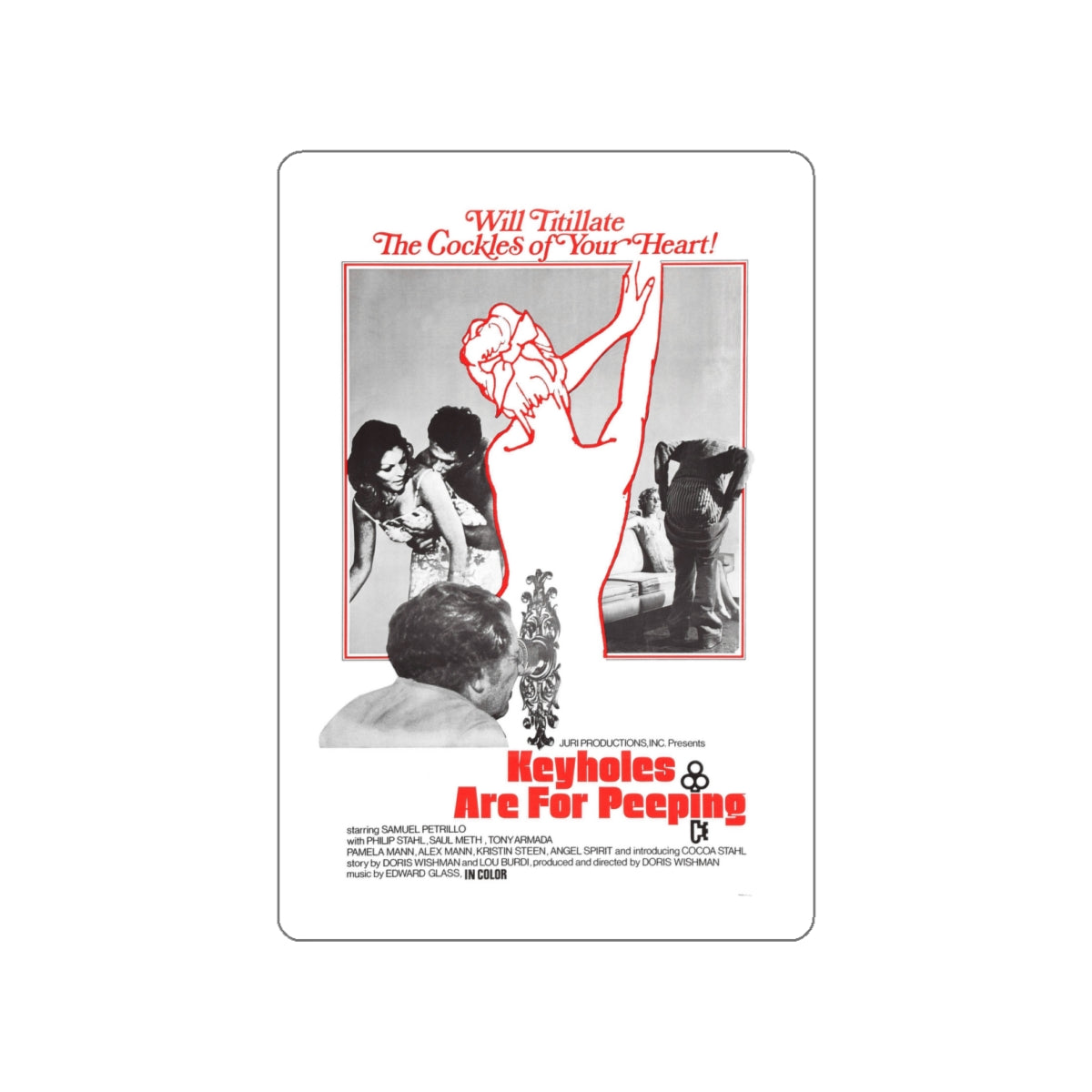 KEYHOLES ARE FOR PEEPING 1972 Movie Poster STICKER Vinyl Die-Cut Decal-4 Inch-The Sticker Space