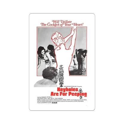 KEYHOLES ARE FOR PEEPING 1972 Movie Poster - STICKER Vinyl Kiss-Cut Decal 4 Inch White - The Sticker Space