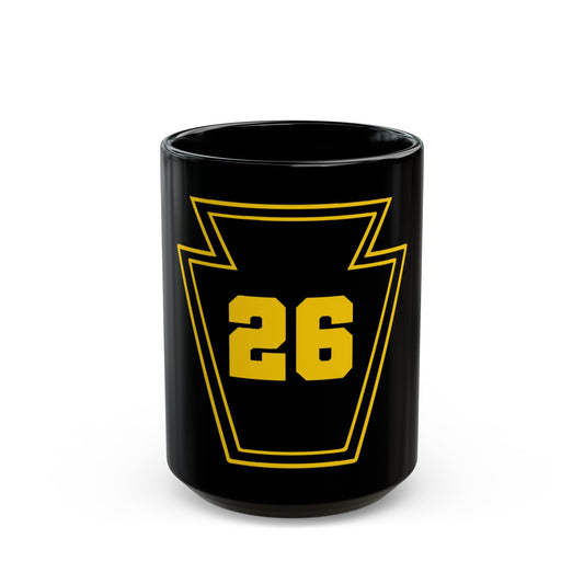 Keystone 26 USS JOHN P MURTHA LPD 26 (U.S. Navy) Black Coffee Mug-15oz-The Sticker Space