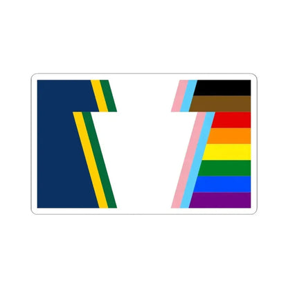 Keystone Flag Progress Pride Variant (United States) STICKER Vinyl Kiss-Cut Decal 6 Inch White - The Sticker Space