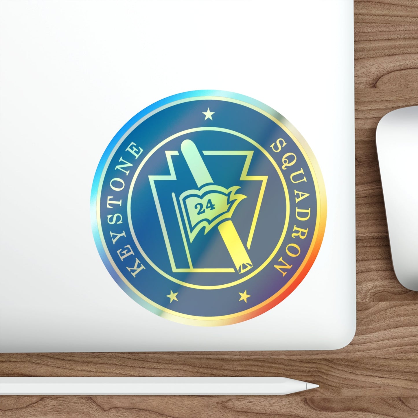 Keystone Squadron 24 (U.S. Navy) Holographic STICKER Die-Cut Vinyl Decal-The Sticker Space