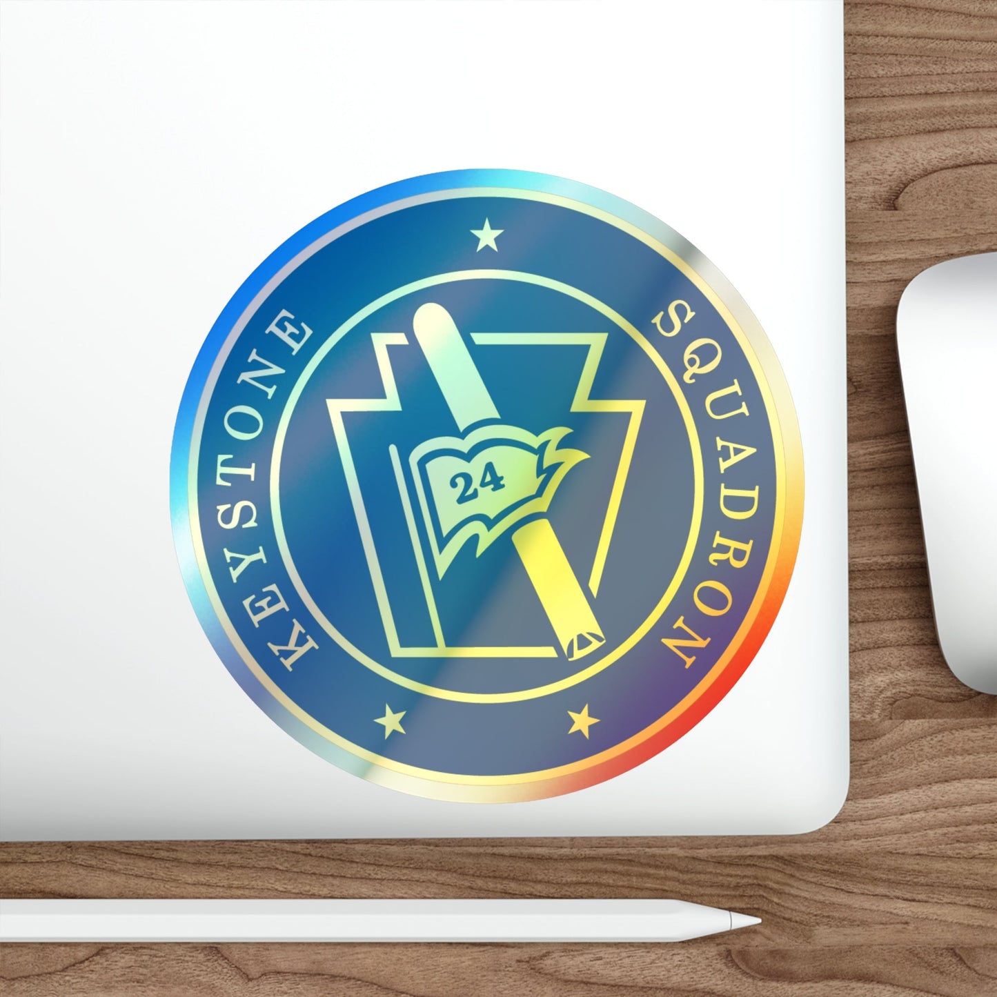 Keystone Squadron 24 (U.S. Navy) Holographic STICKER Die-Cut Vinyl Decal-The Sticker Space