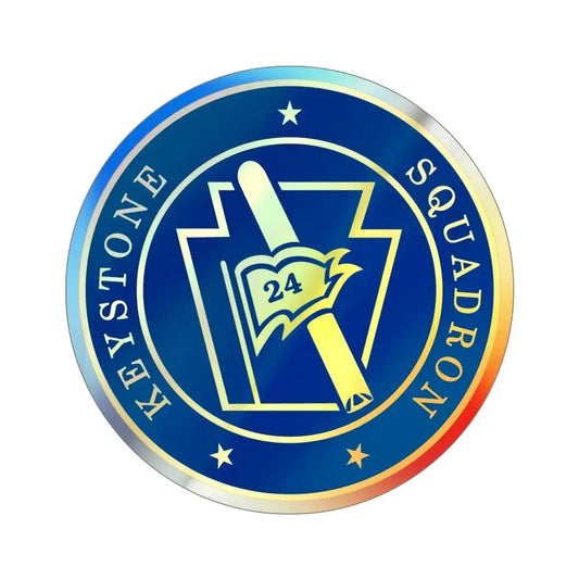 Keystone Squadron 24 (U.S. Navy) Holographic STICKER Die-Cut Vinyl Decal 6 Inch Holographic - The Sticker Space