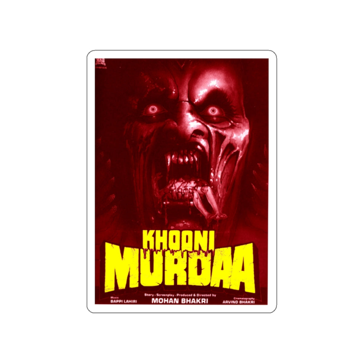 KHOONI MURDAA 1989 Movie Poster STICKER Vinyl Die-Cut Decal-2 Inch-The Sticker Space