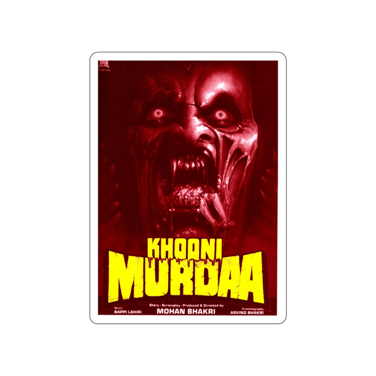 KHOONI MURDAA 1989 Movie Poster STICKER Vinyl Die-Cut Decal-4 Inch-The Sticker Space