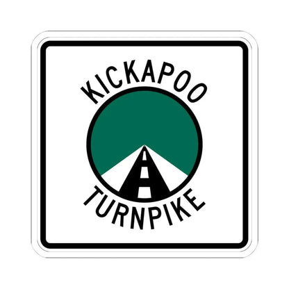 Kickapoo Turnpike (Oklahoma) (Road Sign) STICKER Vinyl Kiss-Cut Decal 4 Inch White - The Sticker Space
