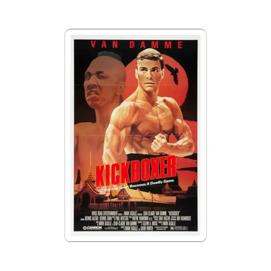 Kickboxer 1989 Movie Poster - STICKER Vinyl Kiss-Cut Decal 2 Inch White - The Sticker Space