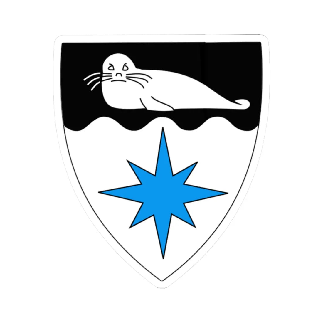 Kihnu vapp (Estonia) (Coat of Arms) STICKER Vinyl Kiss-Cut Decal 2 Inch White - The Sticker Space