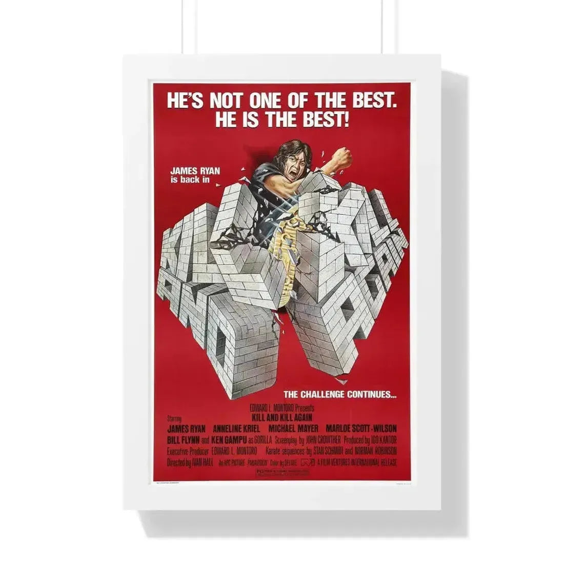 KILL AND KILL AGAIN 1981 - Framed Movie Poster 16″ x 24″ White - The Sticker Space