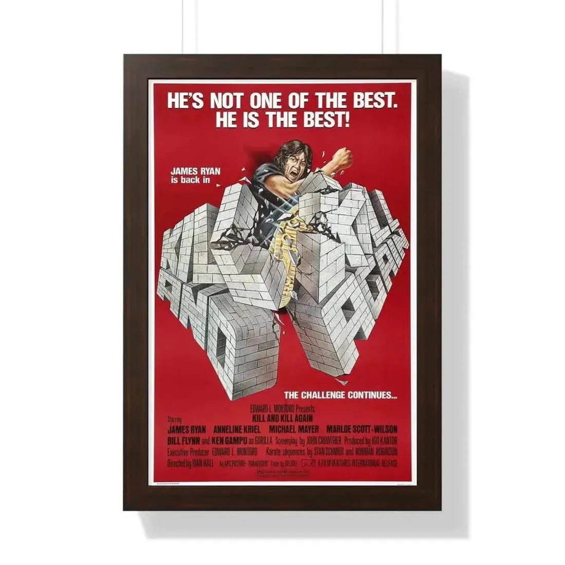 KILL AND KILL AGAIN 1981 - Framed Movie Poster - The Sticker Space