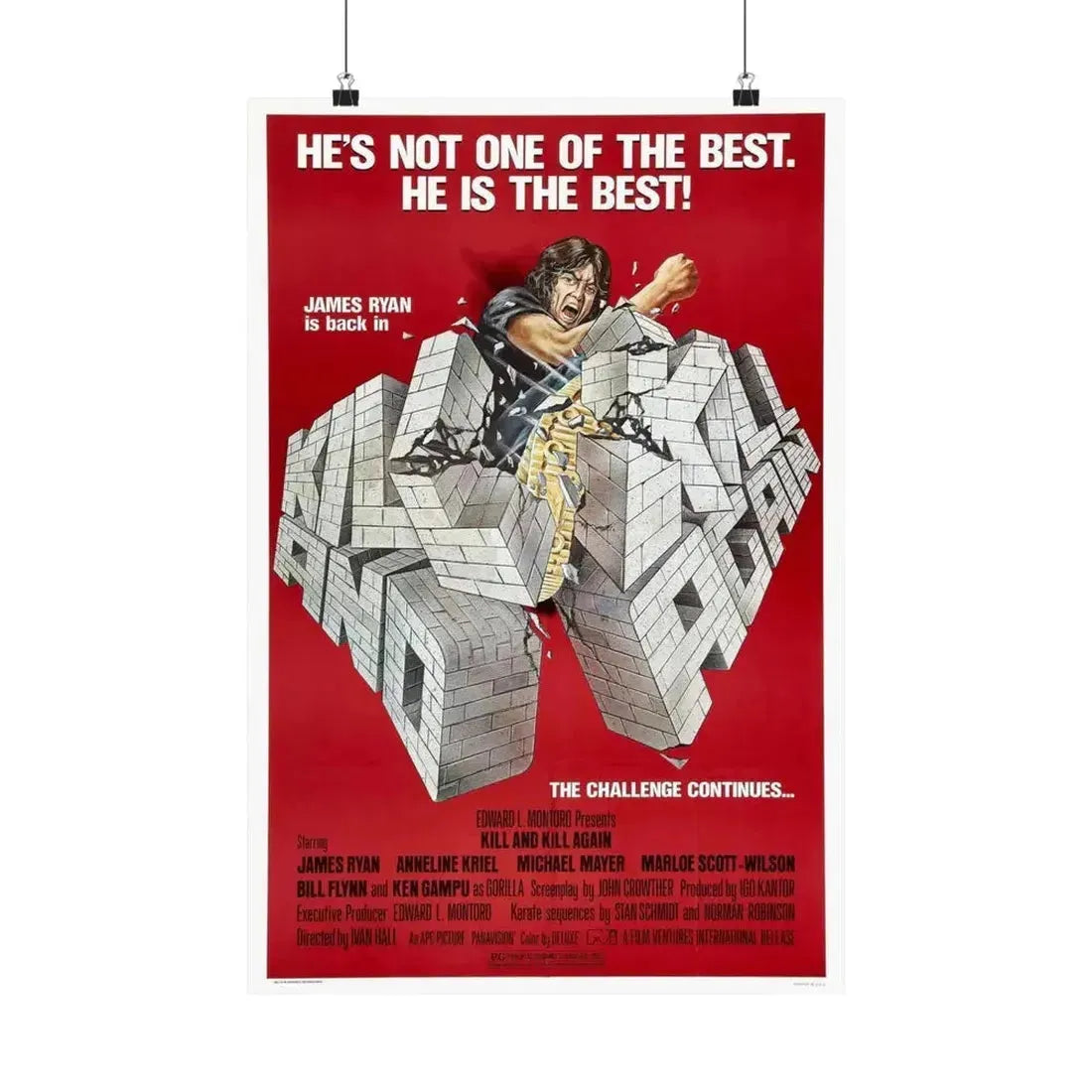 KILL AND KILL AGAIN 1981 - Paper Movie Poster 16″ x 24″ Matte - The Sticker Space