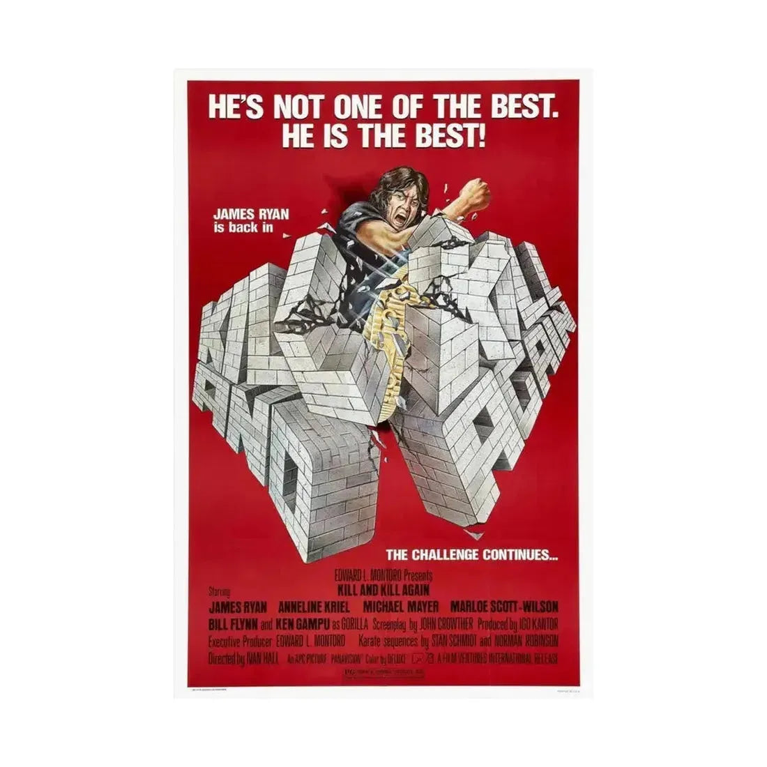 KILL AND KILL AGAIN 1981 - Paper Movie Poster - The Sticker Space