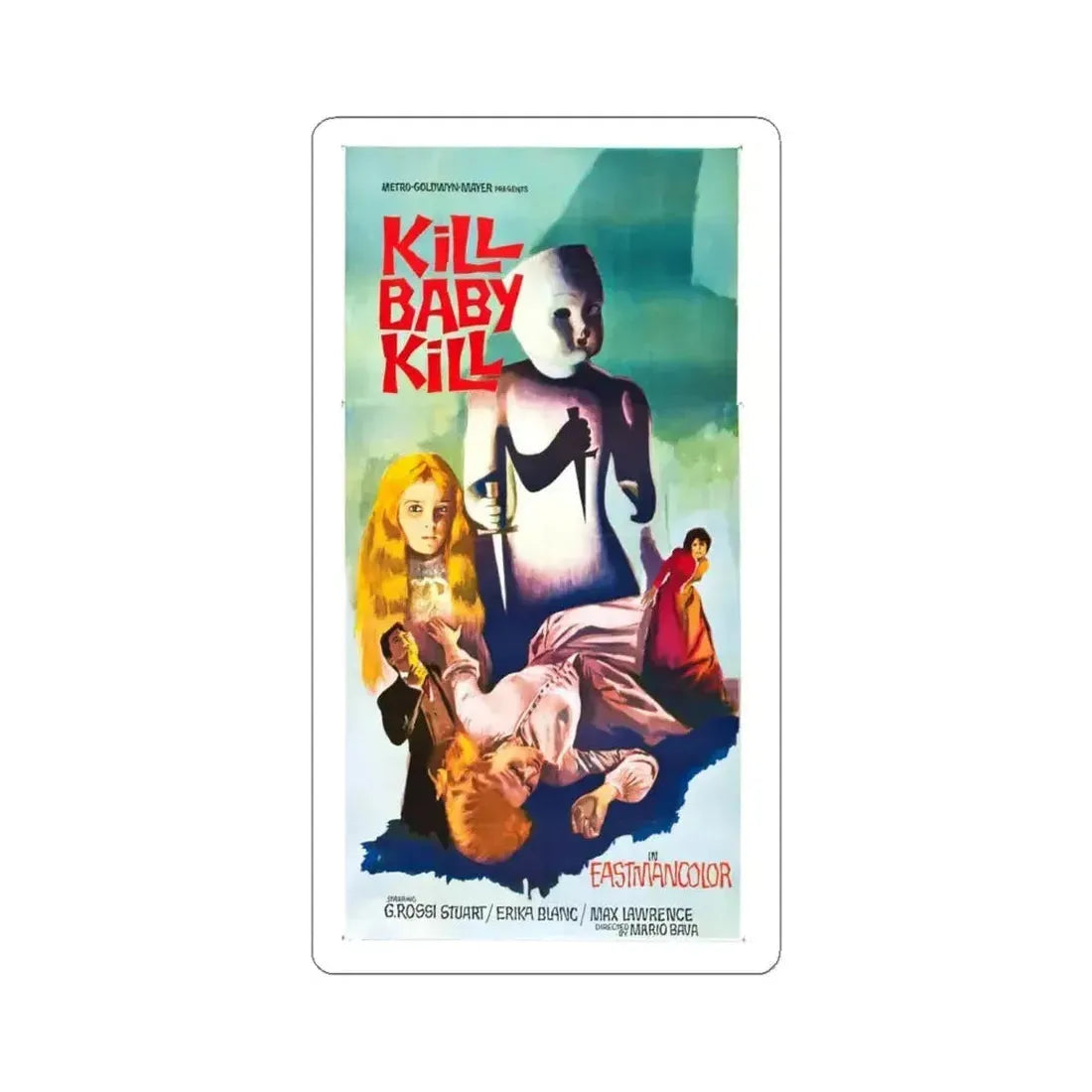 KILL BABY KILL (2) 1966 Movie Poster - STICKER Vinyl Kiss-Cut Decal 6 Inch White - The Sticker Space