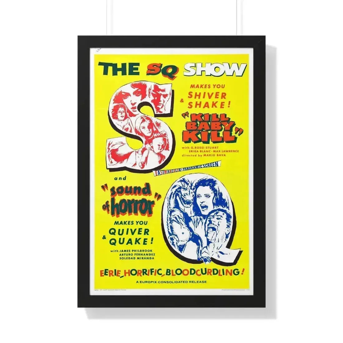 KILL BABY KILL + SOUND OF HORROR 1966 - Framed Movie Poster 20" x 30" Black - The Sticker Space
