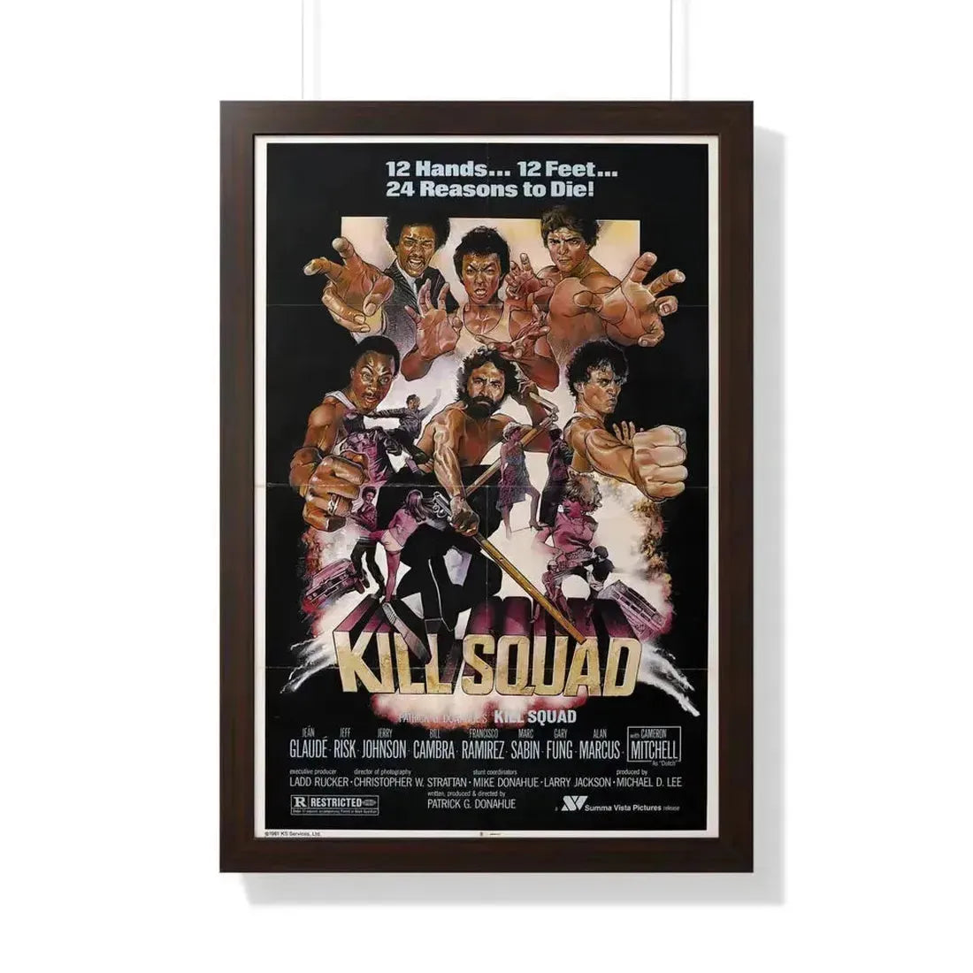 KILL SQUAD 1981 - Framed Movie Poster 20" x 30" Walnut - The Sticker Space