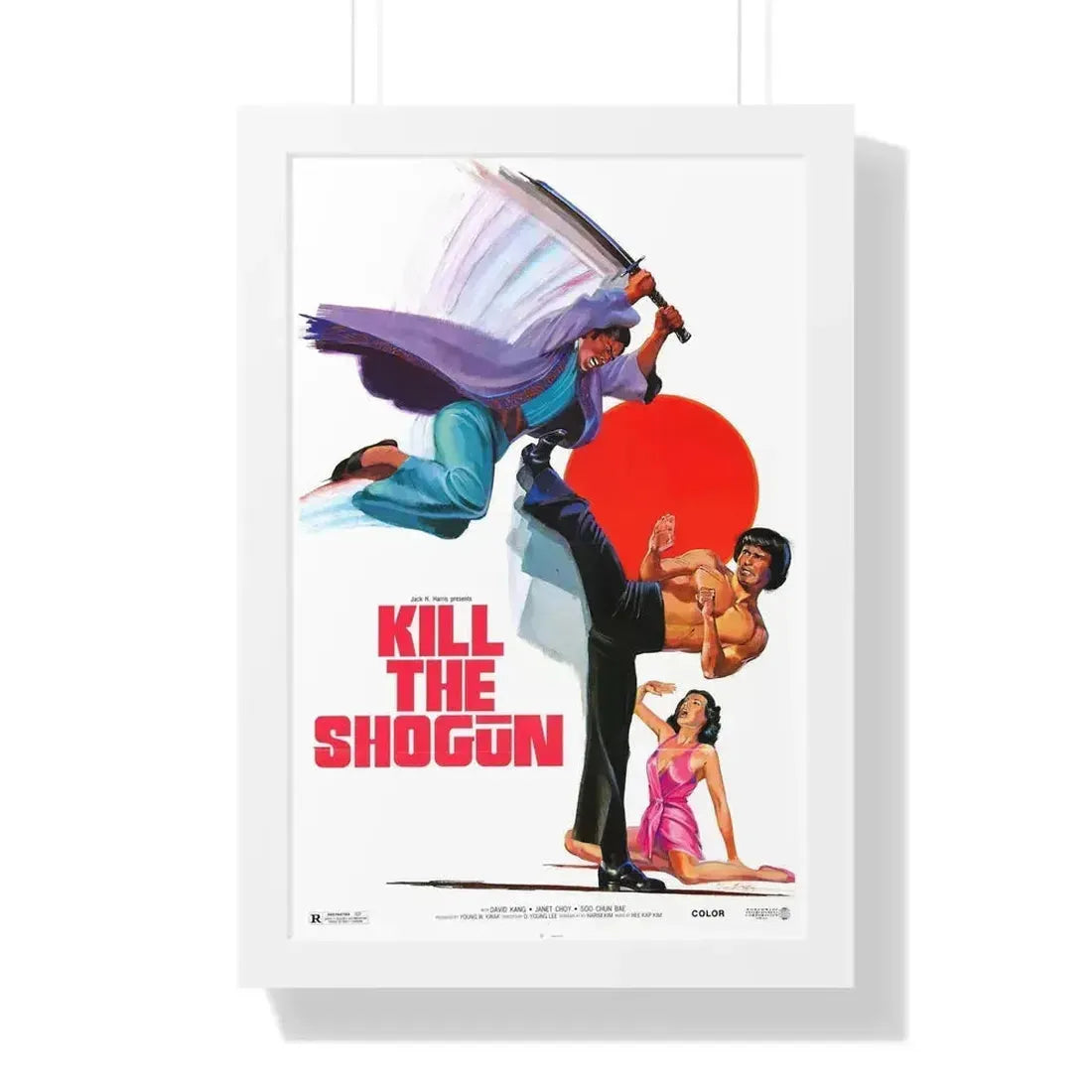 KILL THE SHOGUN 1975 - Framed Movie Poster 16″ x 24″ White - The Sticker Space