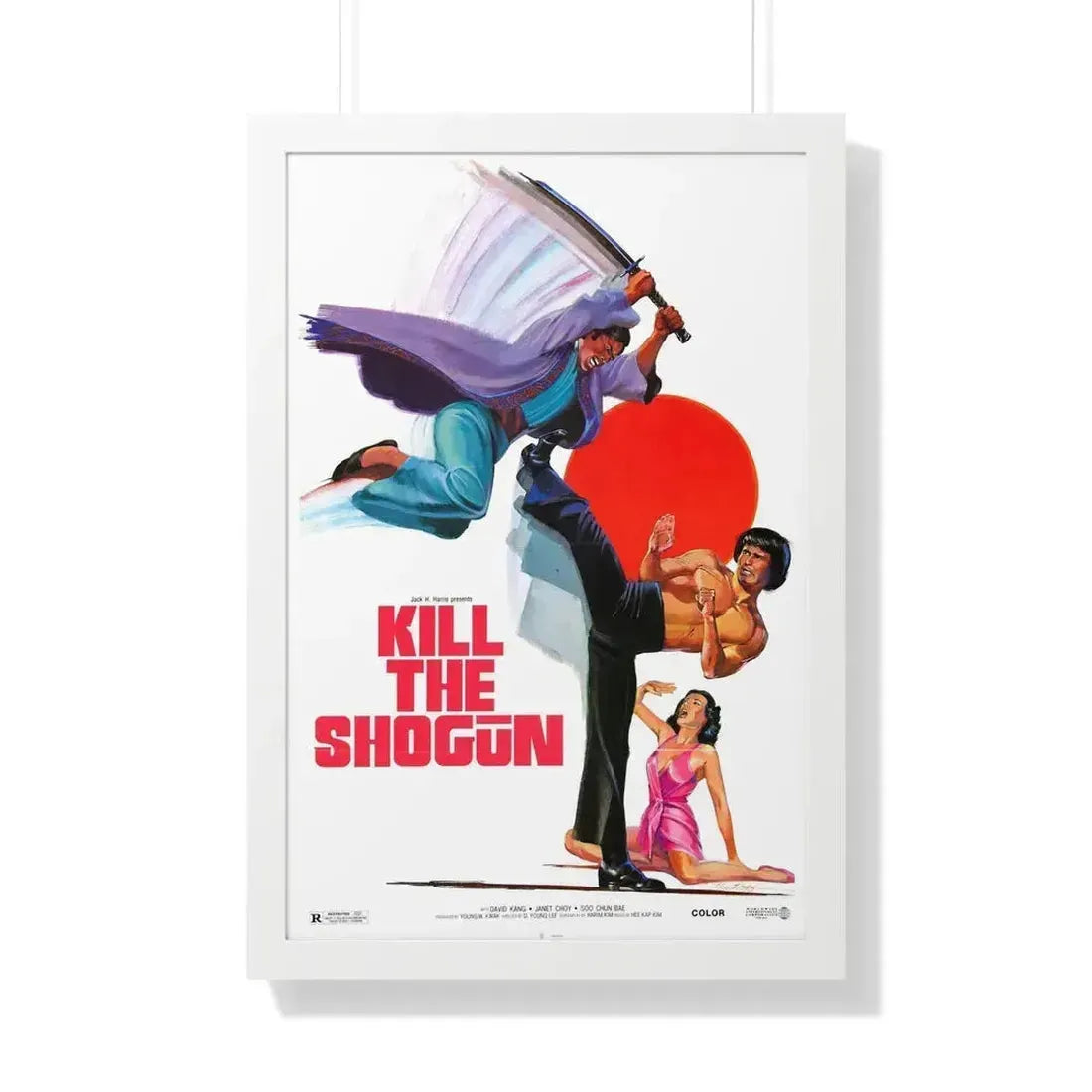 KILL THE SHOGUN 1975 - Framed Movie Poster 20" x 30" White - The Sticker Space