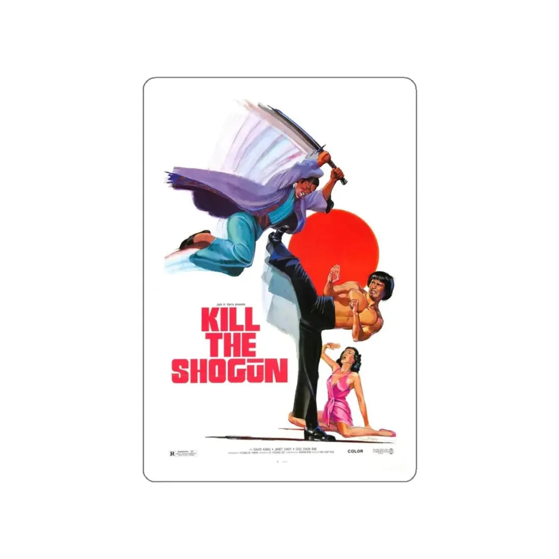 KILL THE SHOGUN 1975 Movie Poster STICKER Vinyl Die-Cut Decal - The Sticker Space