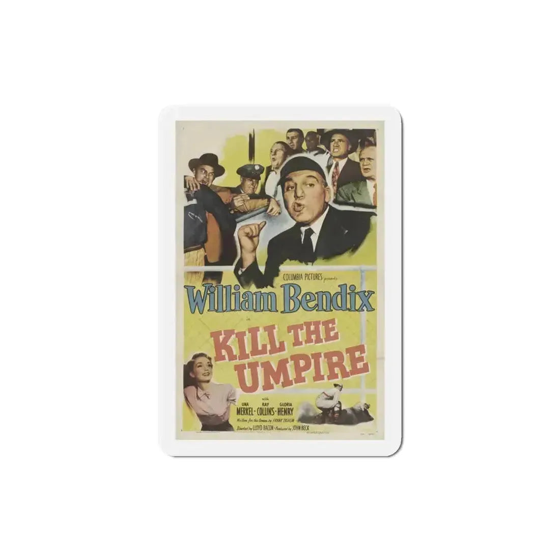 Kill the Umpire 1950 Movie Poster Refrigerator Magnet 3 Inch - The Sticker Space