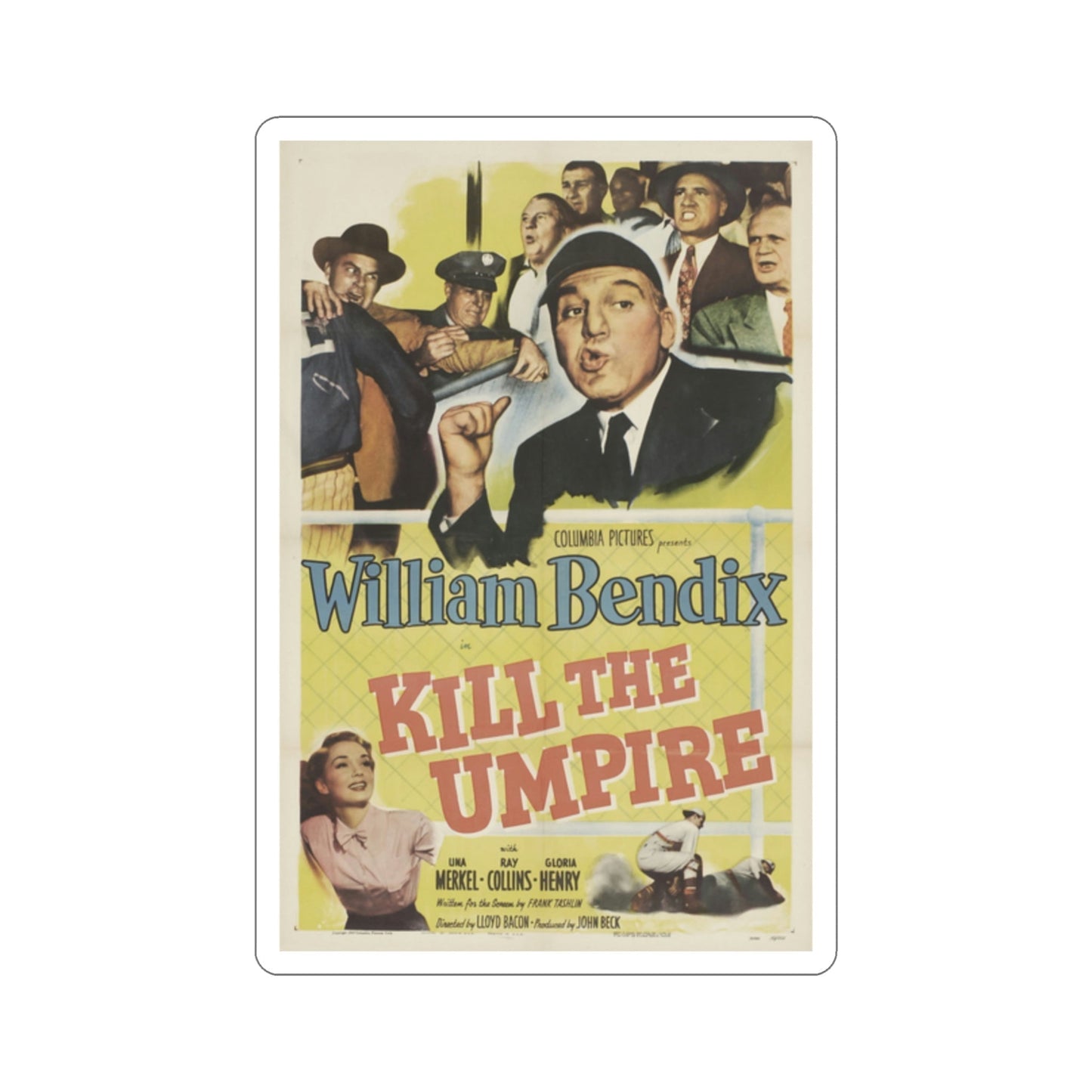 Kill the Umpire 1950 Movie Poster STICKER Vinyl Die-Cut Decal-2 Inch-The Sticker Space