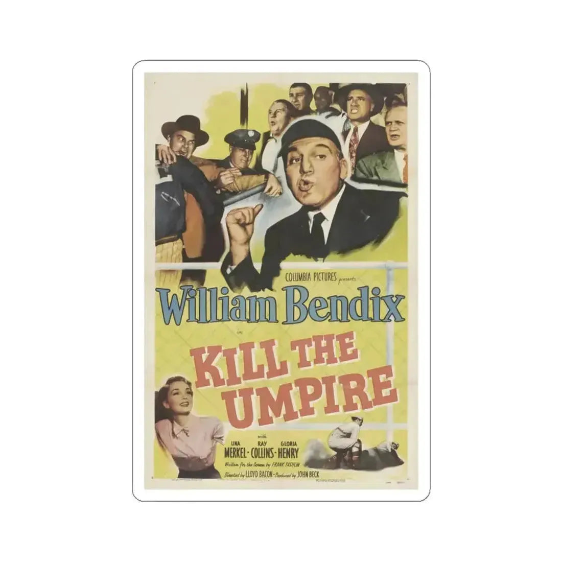 Kill the Umpire 1950 Movie Poster - STICKER Vinyl Kiss-Cut Decal 6 Inch White - The Sticker Space
