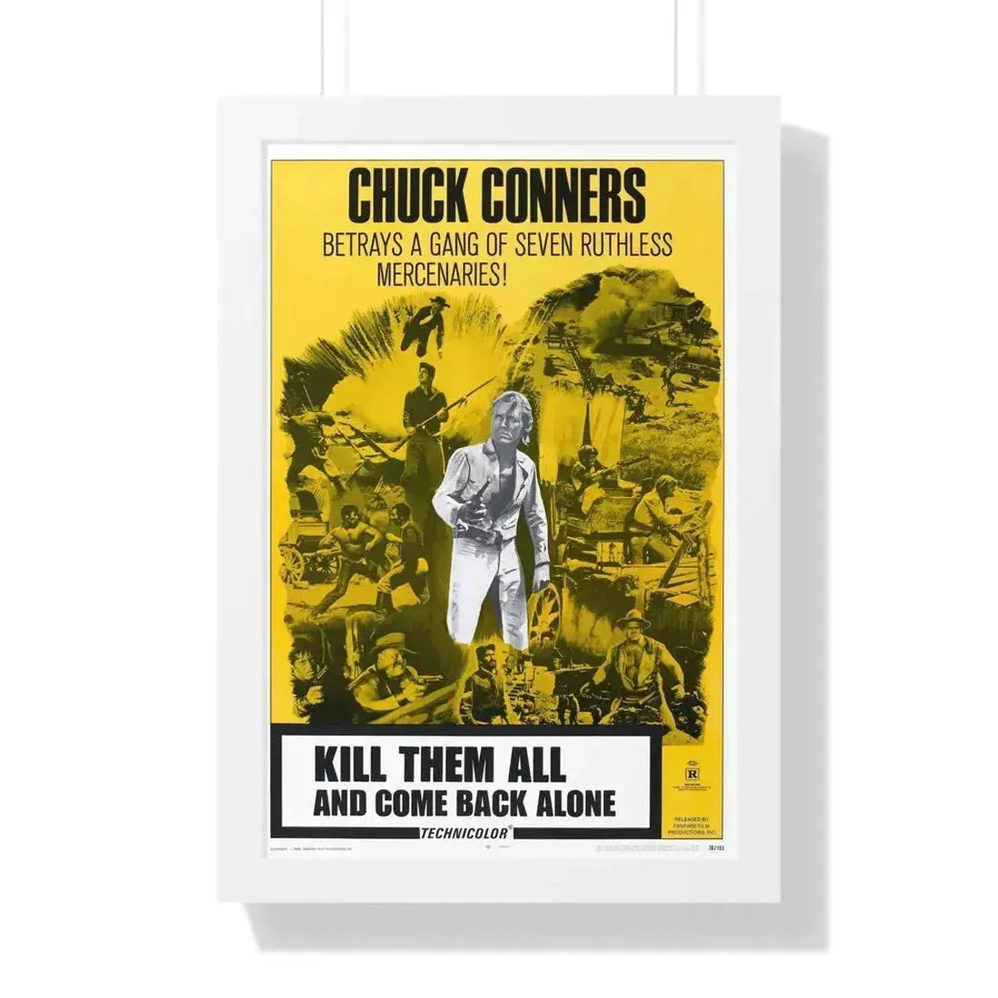 KILL THEM ALL AND COME BACK ALONE 1968 - Framed Movie Poster 16″ x 24″ White - The Sticker Space