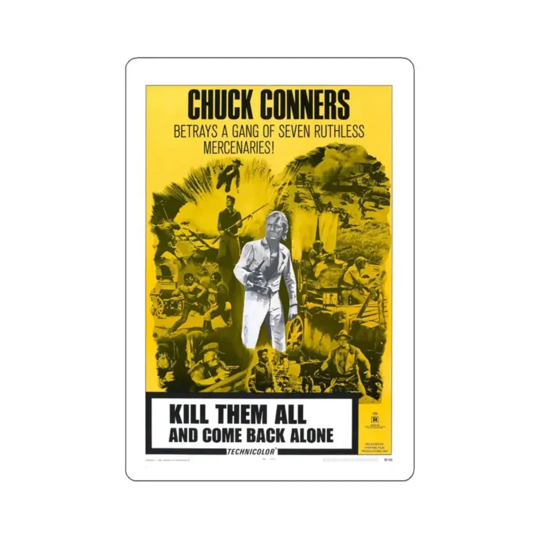 KILL THEM ALL AND COME BACK ALONE 1968 Movie Poster STICKER Vinyl Die-Cut Decal 2 Inch - The Sticker Space