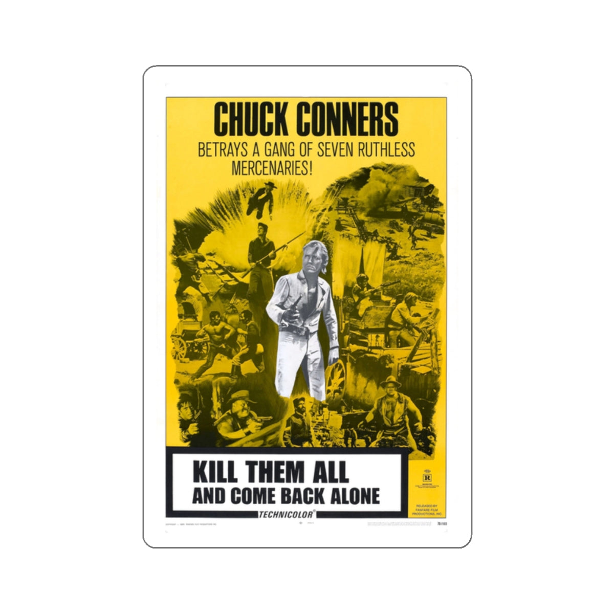 KILL THEM ALL AND COME BACK ALONE 1968 Movie Poster STICKER Vinyl Die-Cut Decal-The Sticker Space