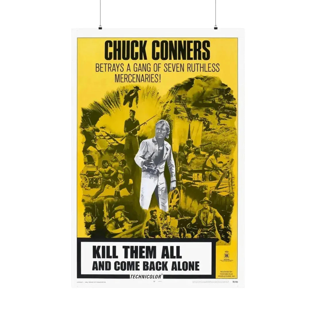 KILL THEM ALL AND COME BACK ALONE 1968 - Paper Movie Poster 36" x 54" Matte - The Sticker Space