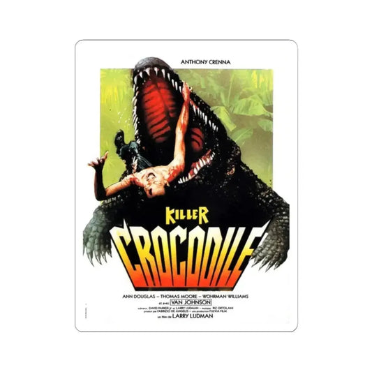 KILLER CROCODILE 1989 Movie Poster - STICKER Vinyl Kiss-Cut Decal 2 Inch White - The Sticker Space