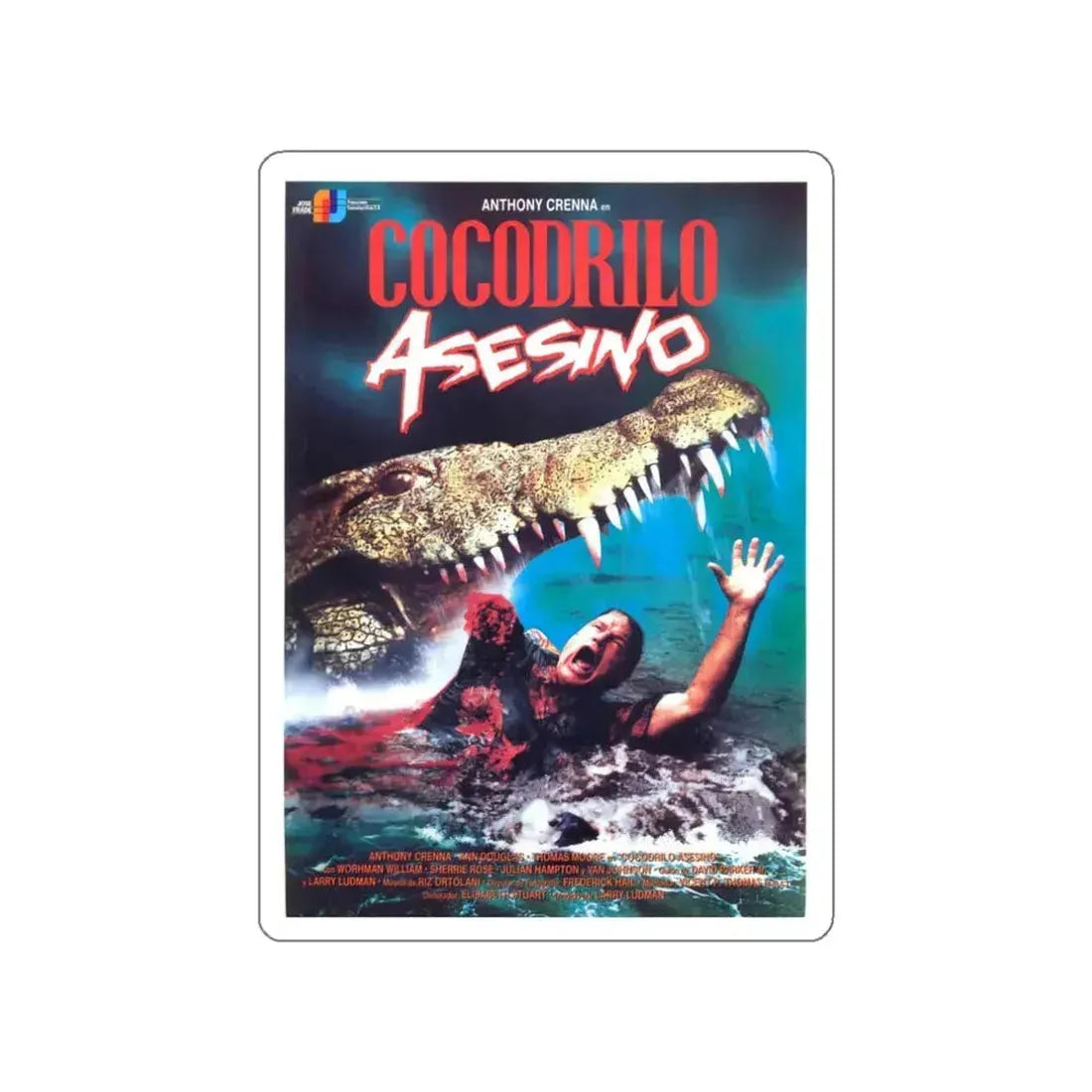 KILLER CROCODILE (2) 1989 Movie Poster STICKER Vinyl Die-Cut Decal 3 Inch - The Sticker Space