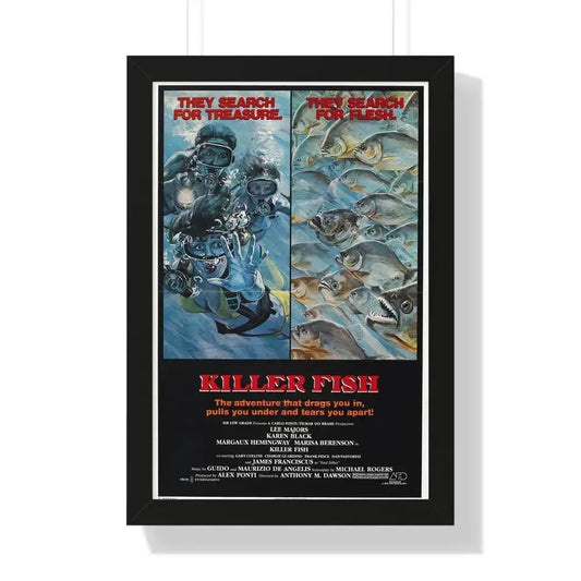 KILLER FISH 1979 - Framed Movie Poster 16″ x 24″ Black - The Sticker Space
