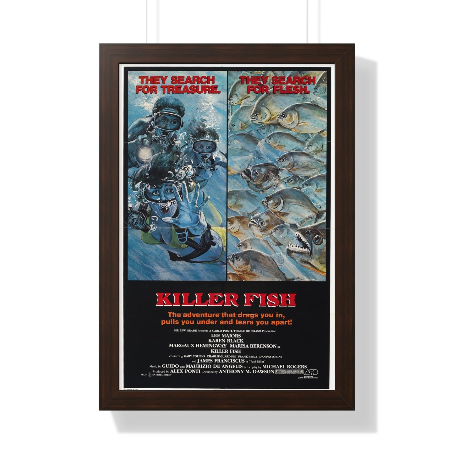 KILLER FISH 1979 - Framed Movie Poster-16″ x 24″-The Sticker Space