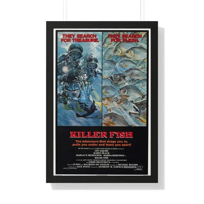KILLER FISH 1979 - Framed Movie Poster 20" x 30" Black - The Sticker Space