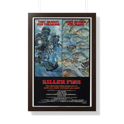 KILLER FISH 1979 - Framed Movie Poster 20" x 30" Walnut - The Sticker Space