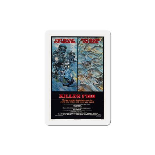 Killer Fish 1979 Movie Poster Die-Cut Magnet-3 Inch-The Sticker Space