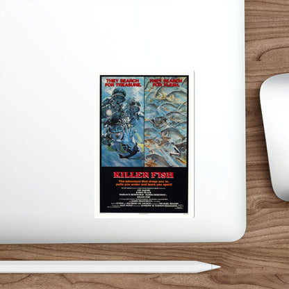 KILLER FISH 1979 Movie Poster STICKER Vinyl Die-Cut Decal-The Sticker Space