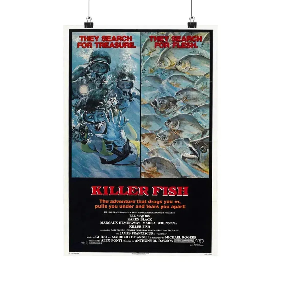 KILLER FISH 1979 - Paper Movie Poster 12″ x 18″ Matte - The Sticker Space