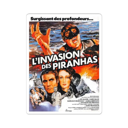 KILLER FISH (FRENCH) 1979 Movie Poster - STICKER Vinyl Kiss-Cut Decal 2 Inch White - The Sticker Space