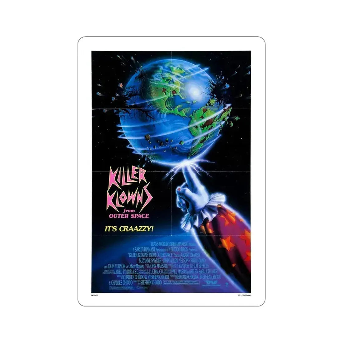 Killer Klowns from Outer Space 1988 Movie Poster STICKER Vinyl Die-Cut Decal 5 Inch - The Sticker Space