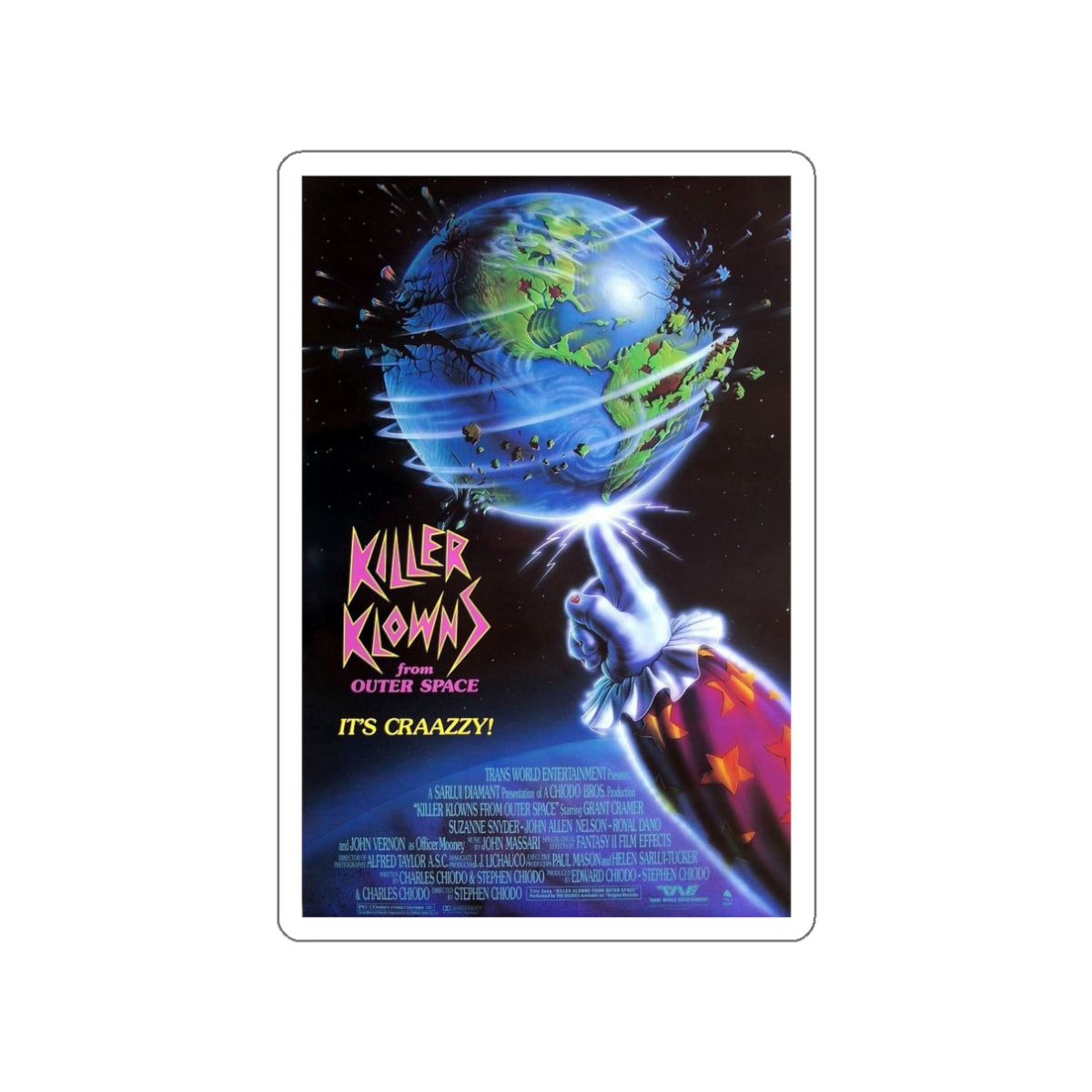 KILLER KLOWNS FROM OUTER SPACE (2) 1988 Movie Poster STICKER Vinyl Die-Cut Decal-3 Inch-The Sticker Space